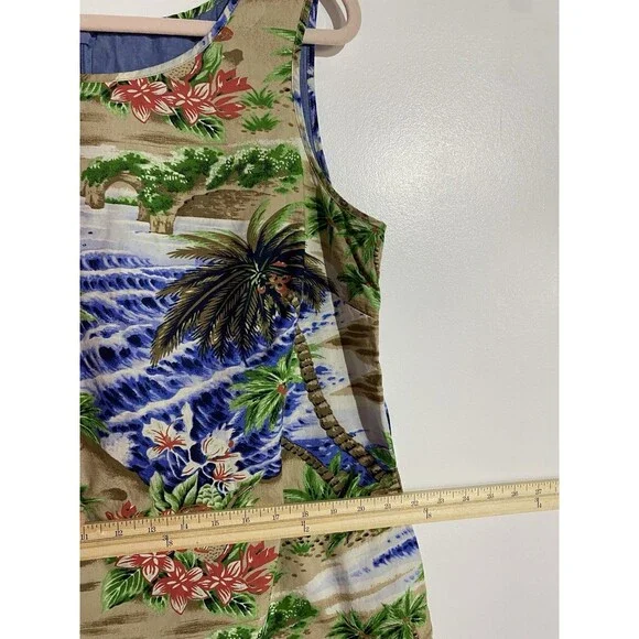 Talbots Dress L-XL? Beachy Tropical Hawaiian Vacation Office Brunch Resort - Picture 10 of 13